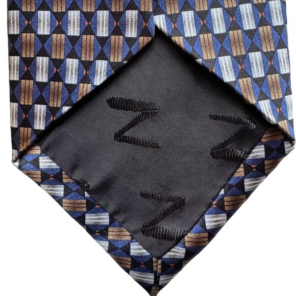 Ziggurat Silk Men Neck Tie by Mulberry Neckwear Geometric W 3.5 x L 60 - Picture 12 of 13